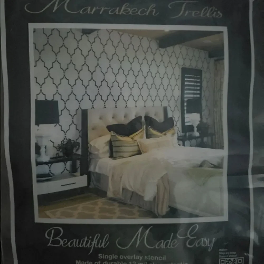 Large wall stencil trellis pattern